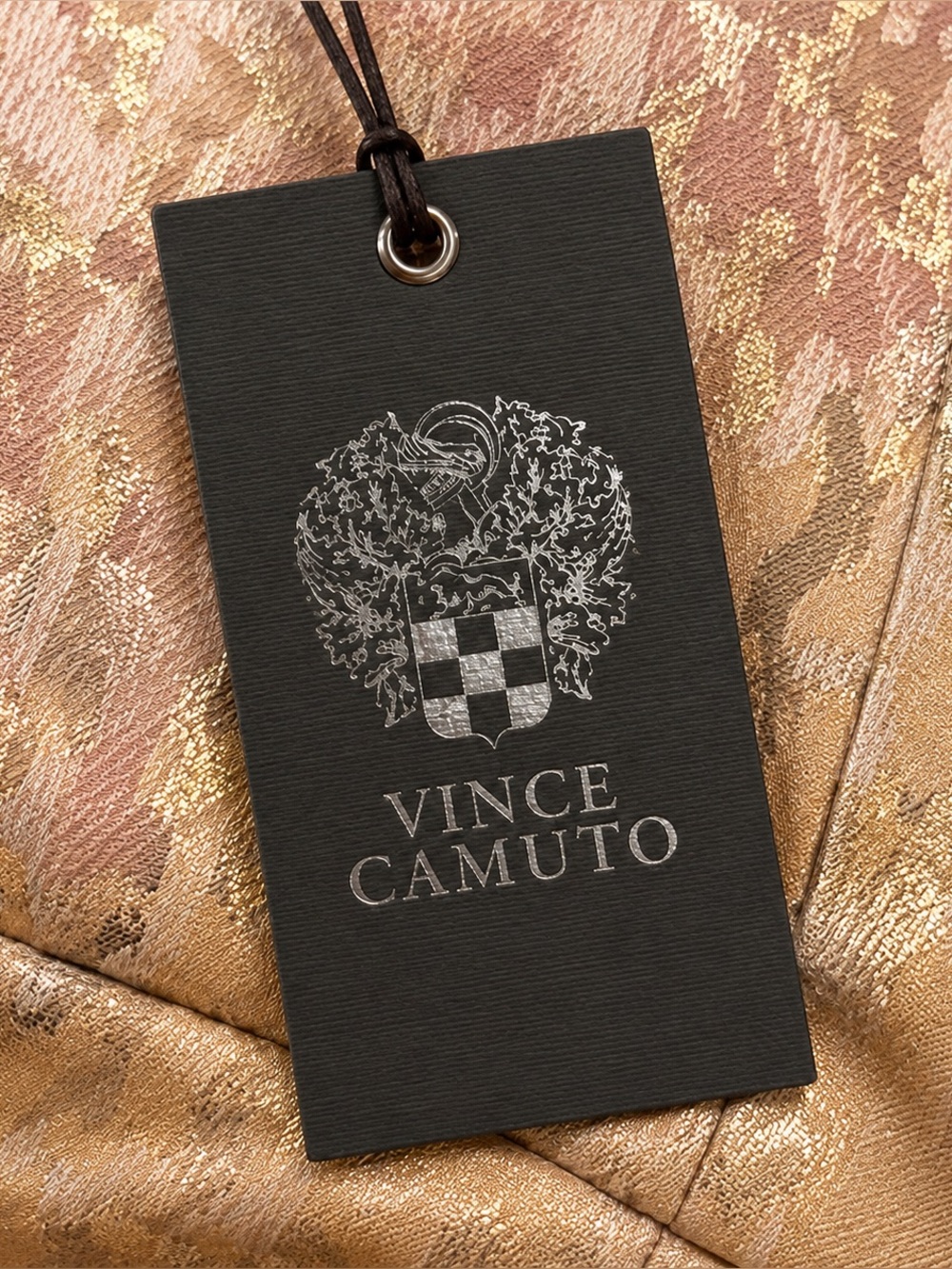Vince Camuto NWT Metallic Pink Gold Jacquard Fit & Flare Dress Size 2 - Picture 7 of 9